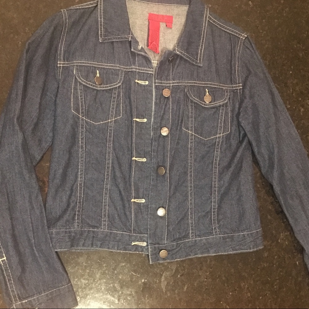 BCBG Dark Wash Denim Jacket